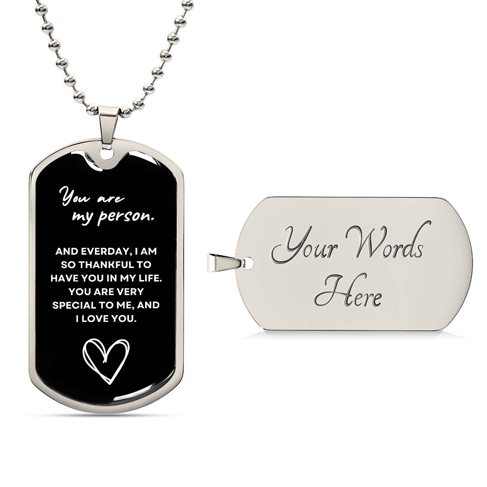 My Person - Military Dog Tag & Chain