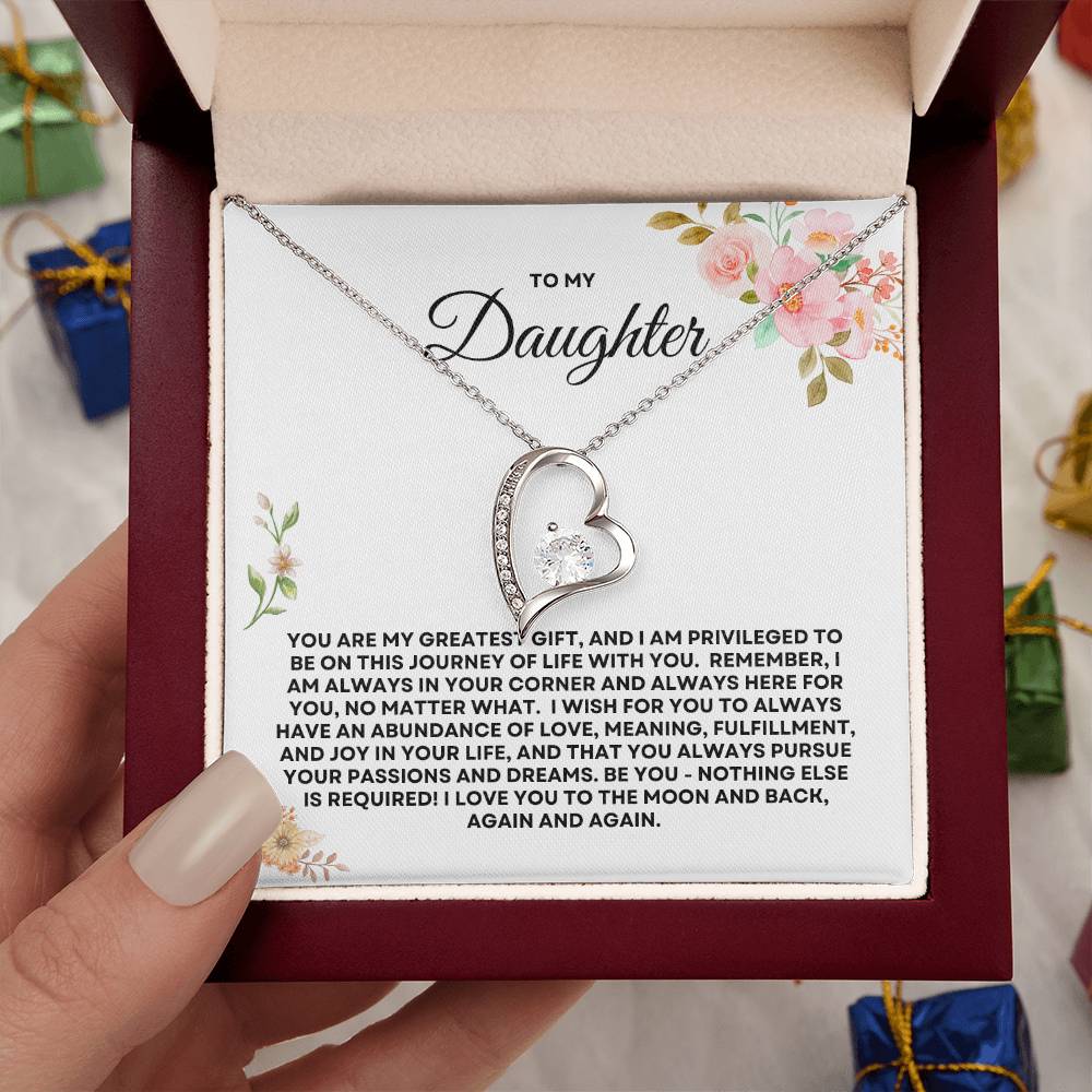 To My Daughter - Beautiful Forever Love Necklace