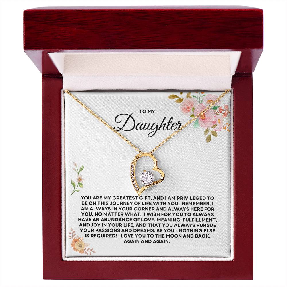 To My Daughter - Beautiful Forever Love Necklace