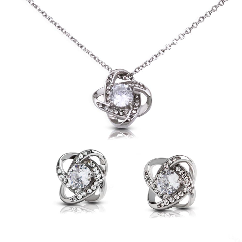 To My Amazing & Beautiful Mom - Love Knot Necklace & Earrings Set