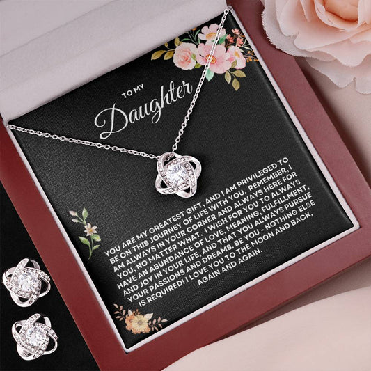 Daughter - Love Knot Necklace & Earrings Set