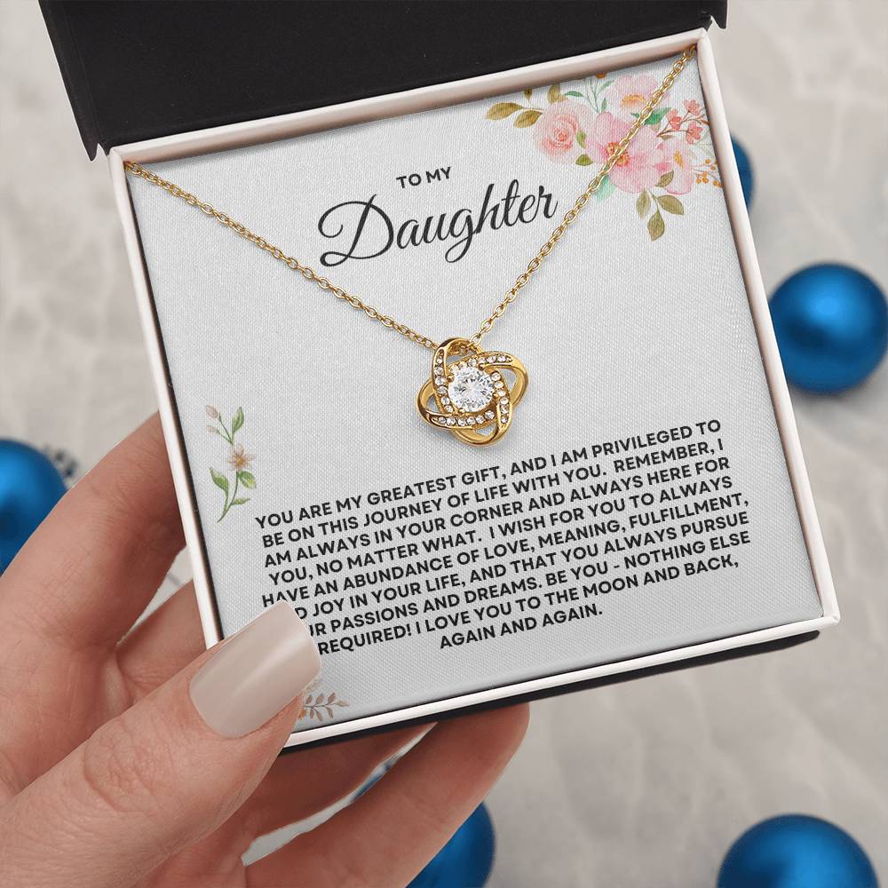 To My Daughter - Love Knot Necklace