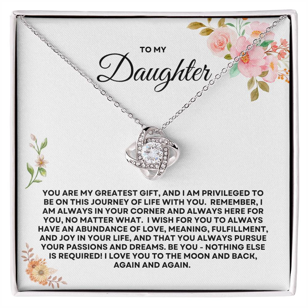 To My Daughter - Love Knot Necklace