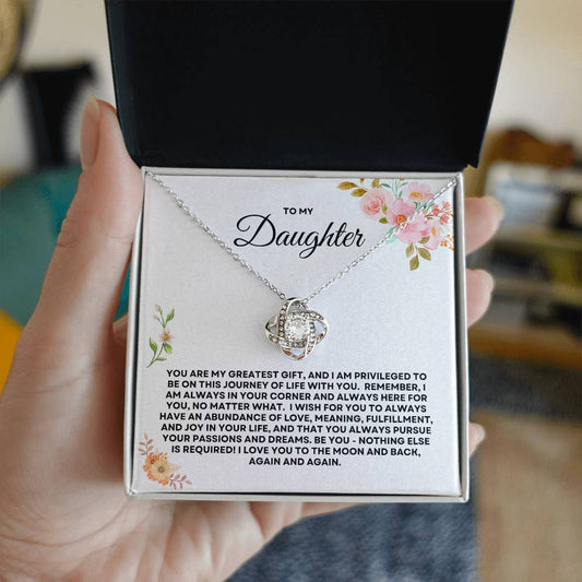 To My Daughter - Intricate Love Knot Necklace
