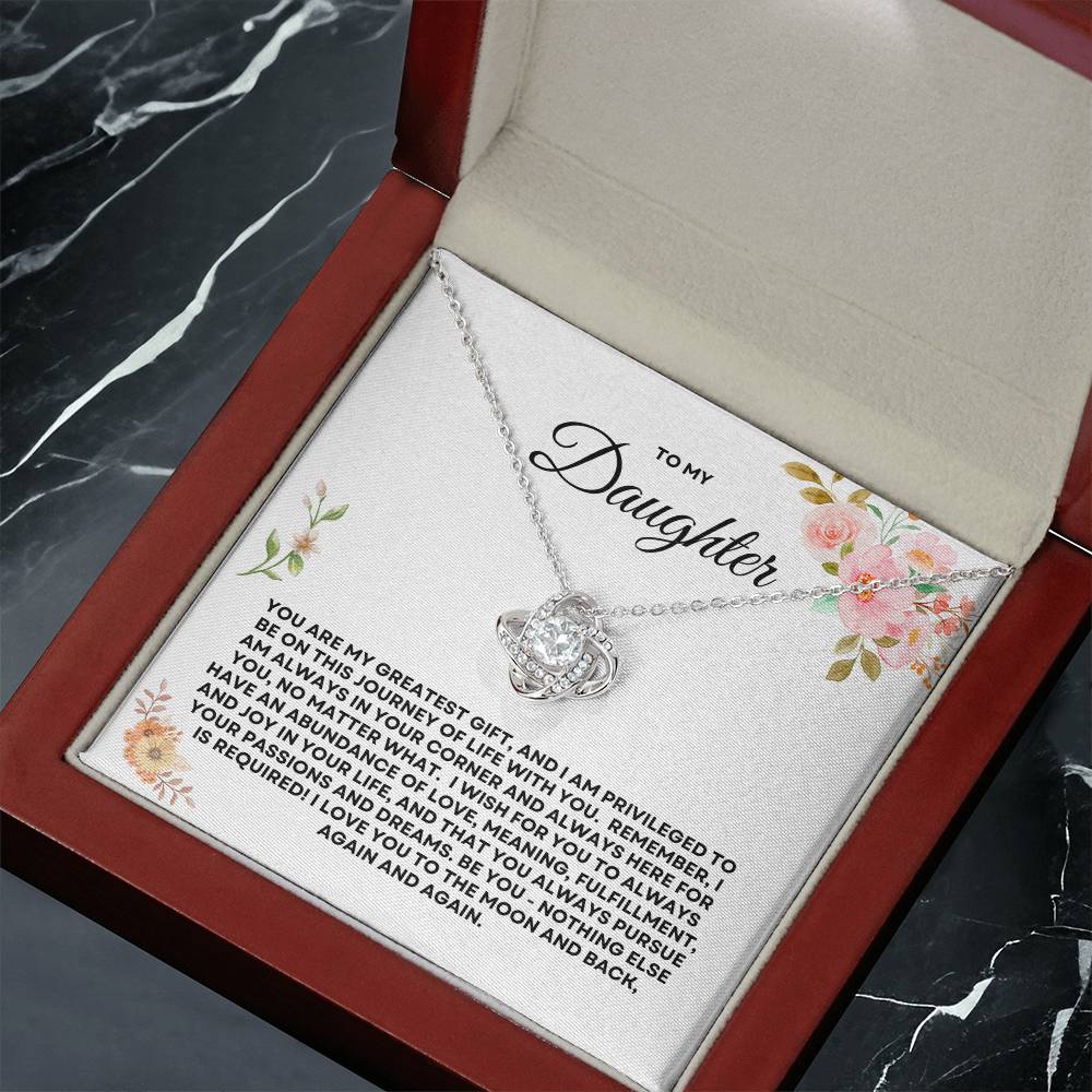 To My Daughter - Love Knot Necklace