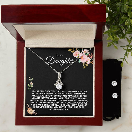 To My Daughter - Alluring Beauty Necklace & Earrings Set