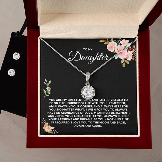To My Daughter - Eternal Hope Necklace & Earrings Set