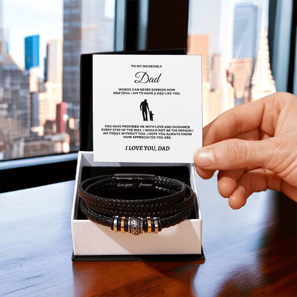 To My Incredible Dad - Love You Forever Bracelet