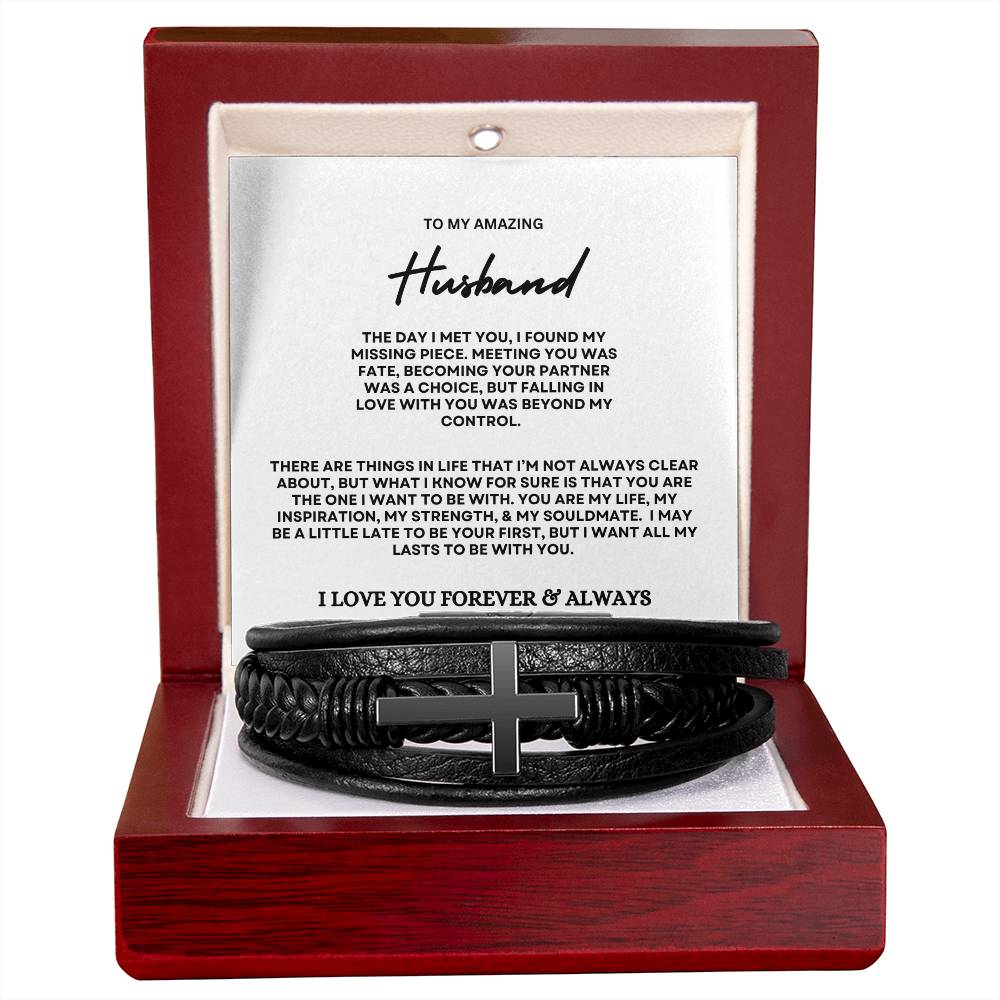 To My Amazing Husband - Cross Bracelet