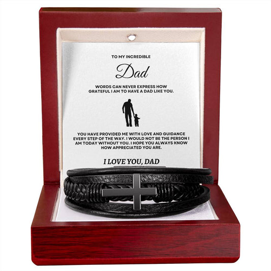 To My Incredible Dad - Cross Bracelet