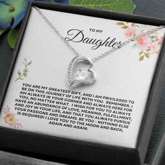 To My Daughter - Beautiful Forever Love Necklace