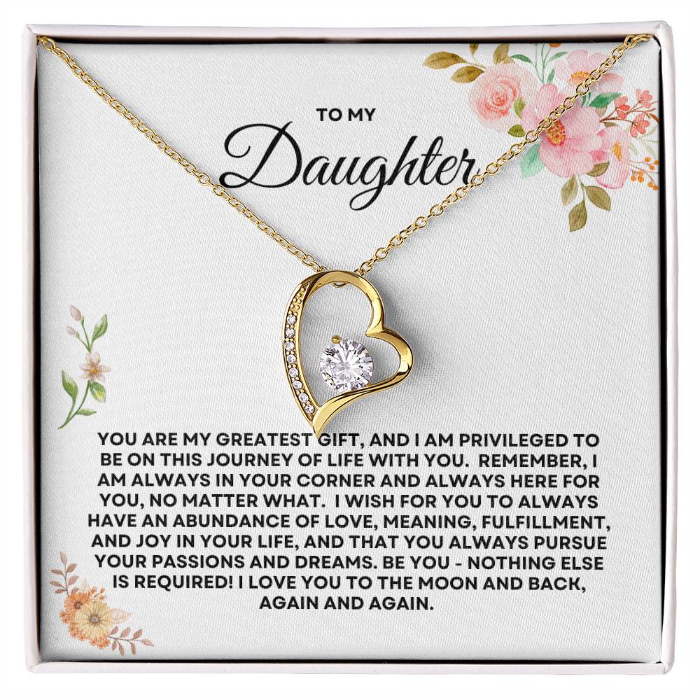 To My Daughter - Beautiful Forever Love Necklace