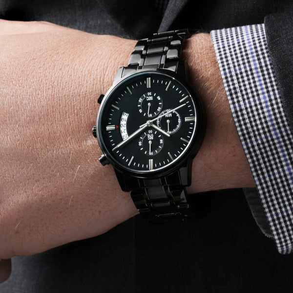 Change The World By Being Yourself - Black Chronograph Watch | Gift from Wife, deals Anniversary Gift, Gift for Father's Day, Boyfriend