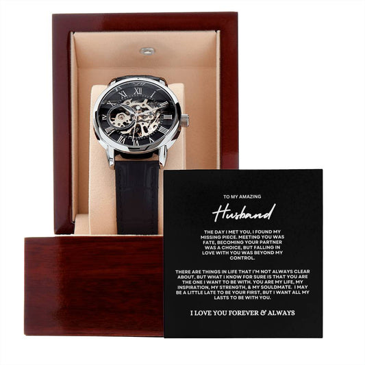 To My Amazing Husband - Men's Openwork Watch