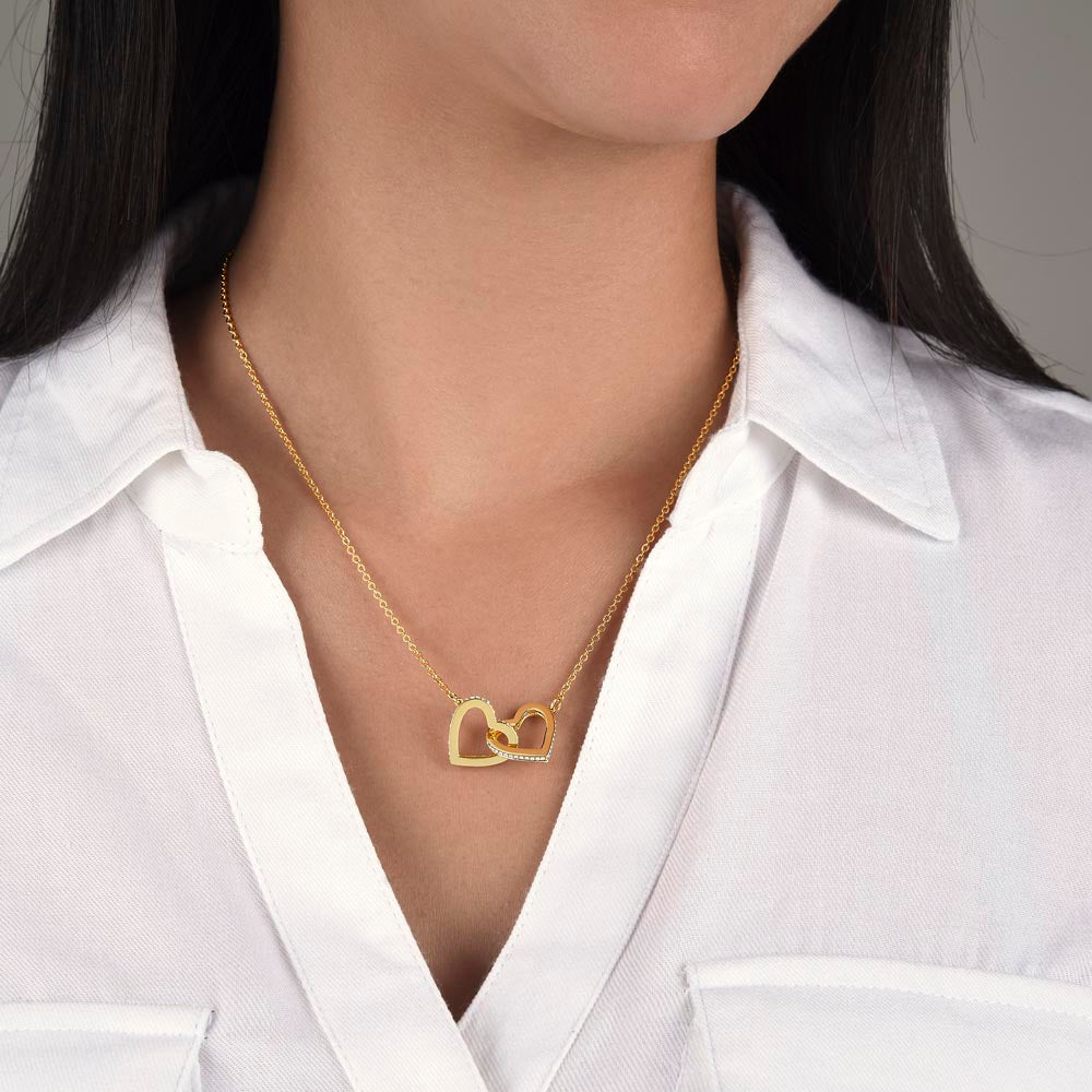 To My Beautiful Wife - Interlocking Hearts Necklace