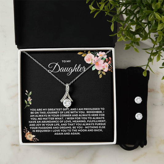 To My Daughter - Alluring Beauty Necklace & Earrings Set