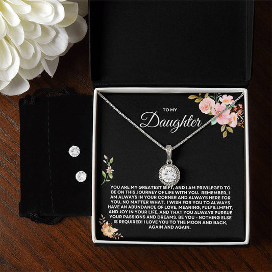 To My Daughter - Eternal Hope Necklace & Earrings Set